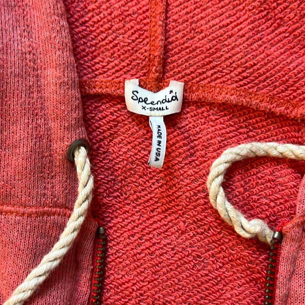 Splendid XS Coral Zip Up Hoodie